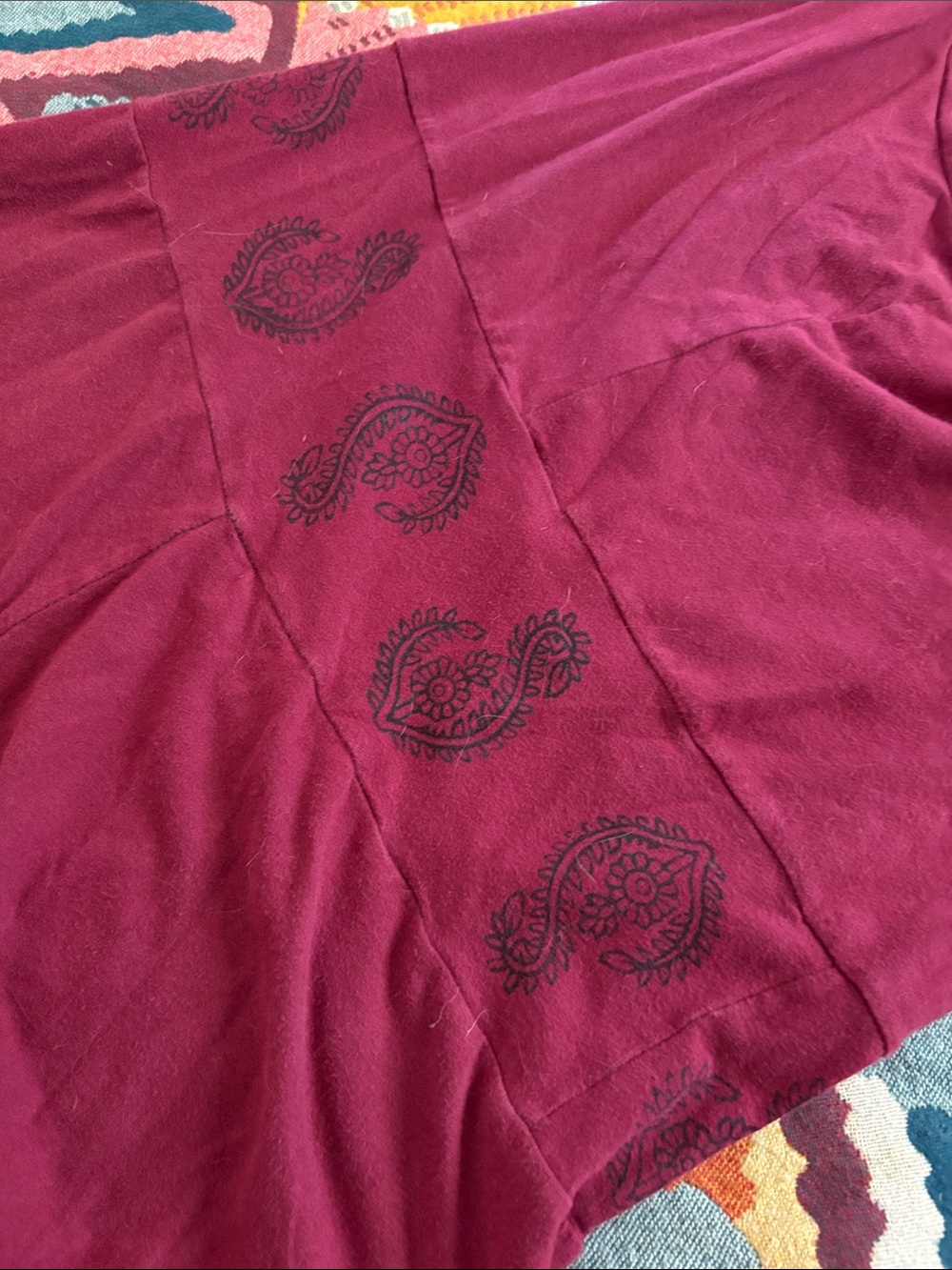 Organic cotton boho festival burgundy Halter Wide-Leg Jumpsuit Large - Picture 5 of 6